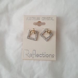 NWT Square Austrian Crystal Earrings